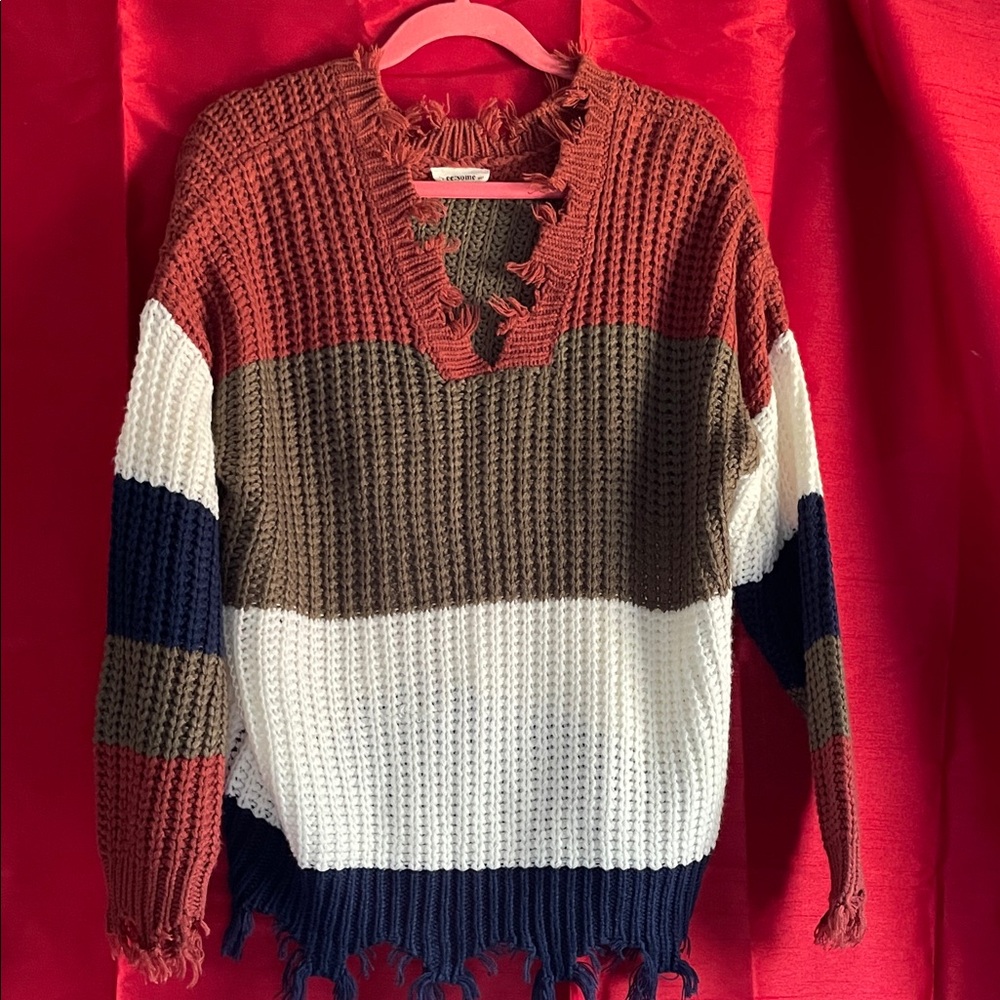 Eesome Multicolor V-Neck Sweater